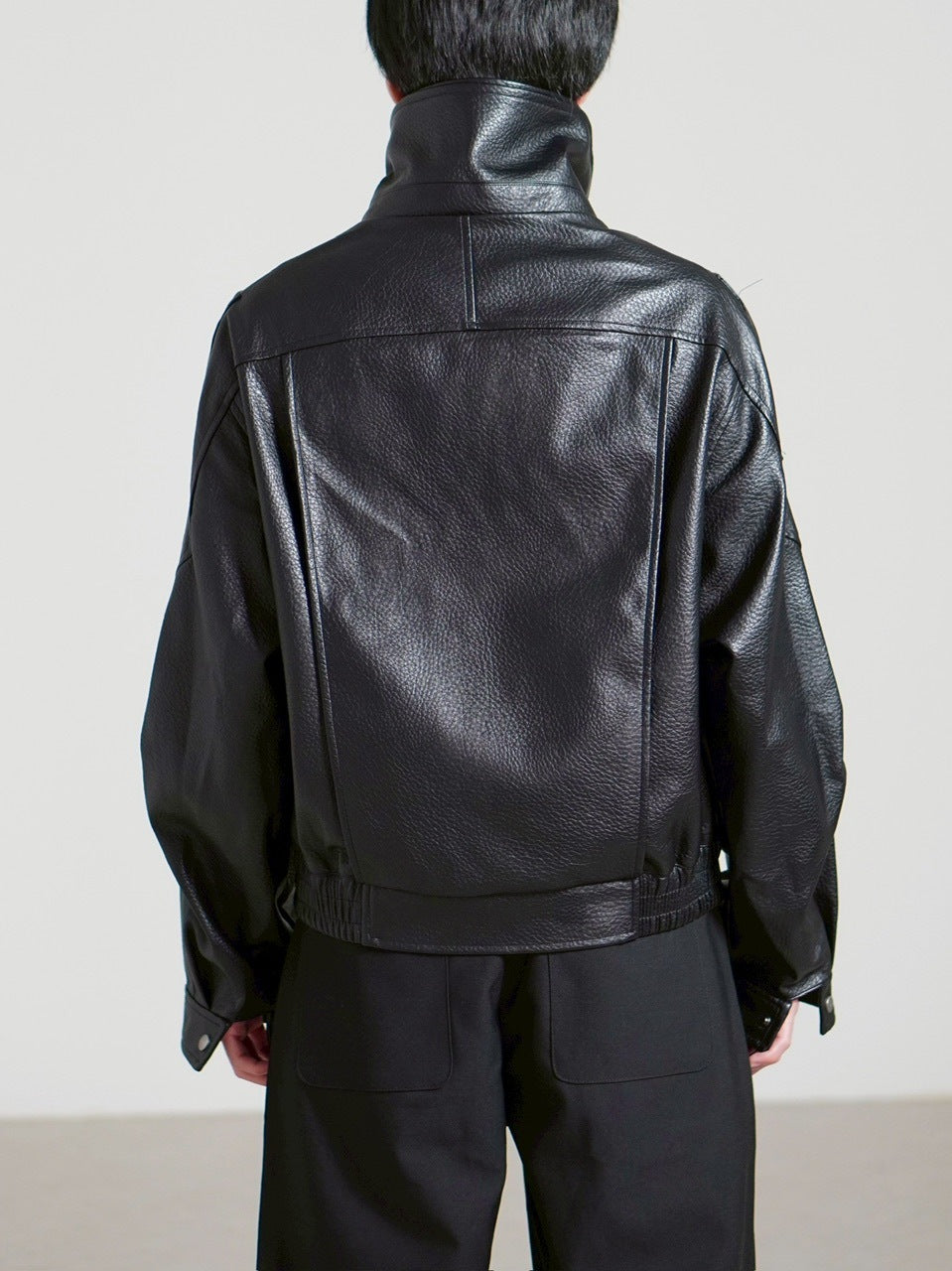 受注制【Chikashitsu +】high neck non-leather bomber jacket