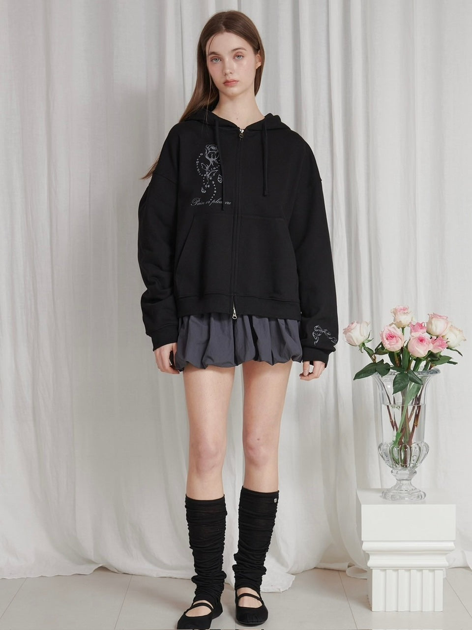 PAIN OR PLEASURE】ROSE 2WAY HOOD ZIP UP – PRESSING WEB SHOP