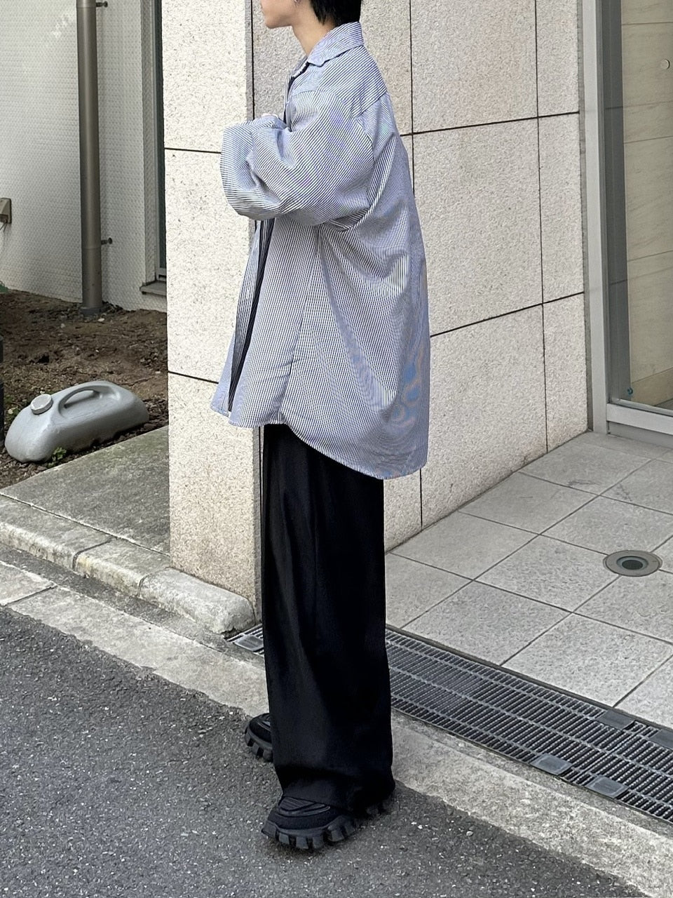 受注制【Chikashitsu +】oversized stripe shirt (2color) – PRESSING