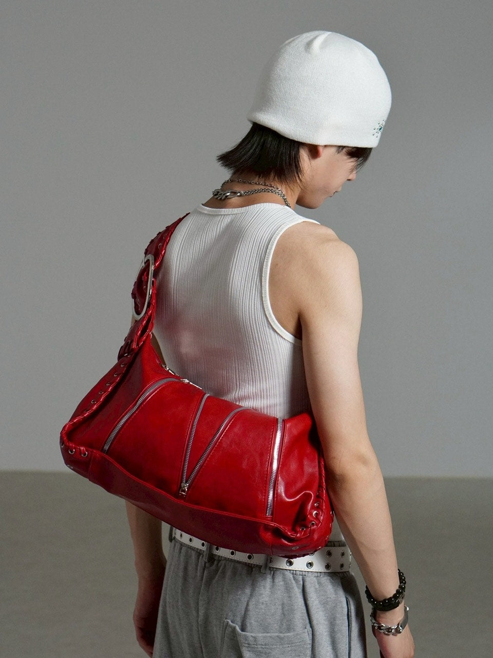 受注制【Chikashitsu +】big zip Non-leather material bag