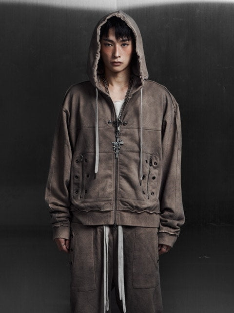 Rosen Kreuz】EYELET EDGE Set-Up ZIP-UP HOODIE – PRESSING WEB SHOP