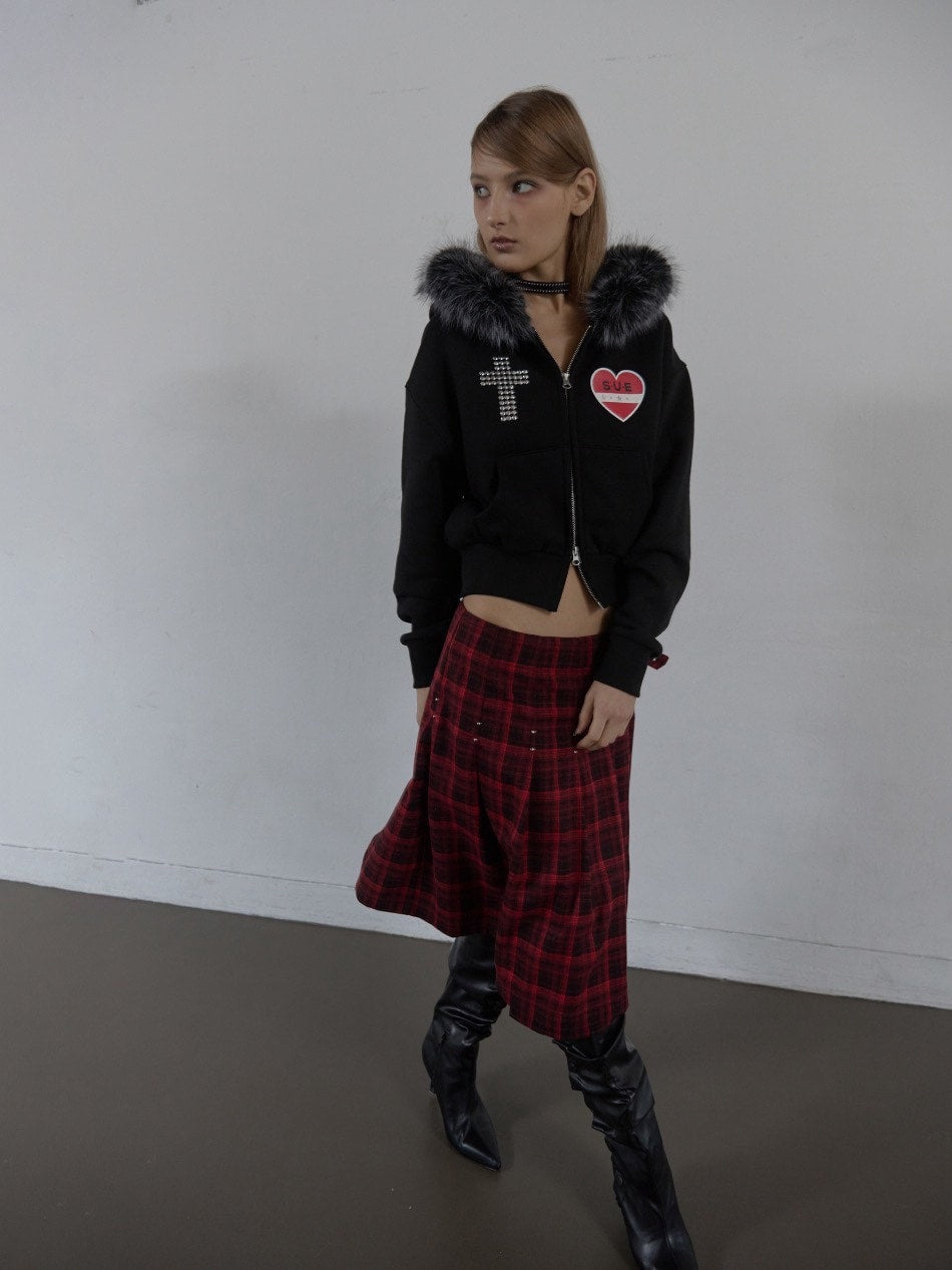 SETUP‐EXE】FUR TRIMMING HOODED ZIP-UP / 【セットアップエグゼ