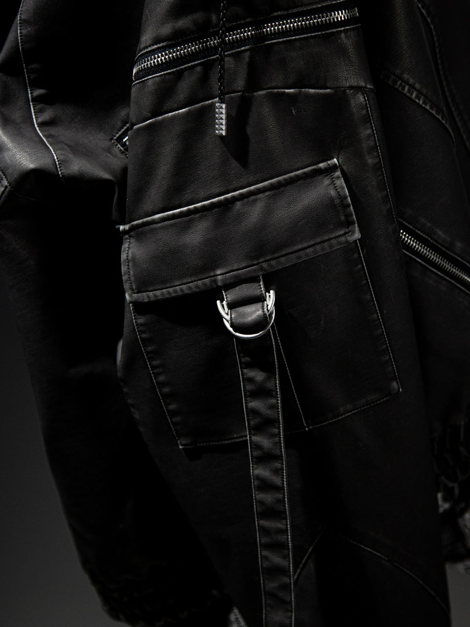 DIG YOUR OWN GRAVE】LEATHER ZIP HOODY / 【ディグユアオウングレイブ