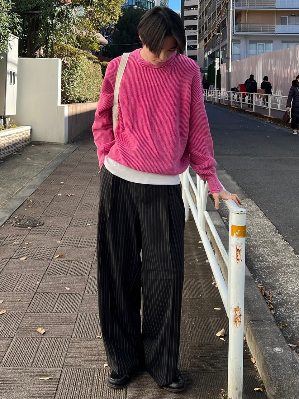 Chikashitsu +】vintage wash damage knit (3color