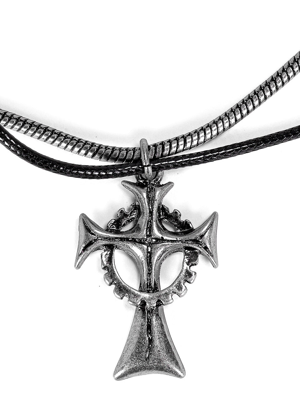 Rosen Kreuz】guilty cross leather necklace – PRESSING WEB SHOP