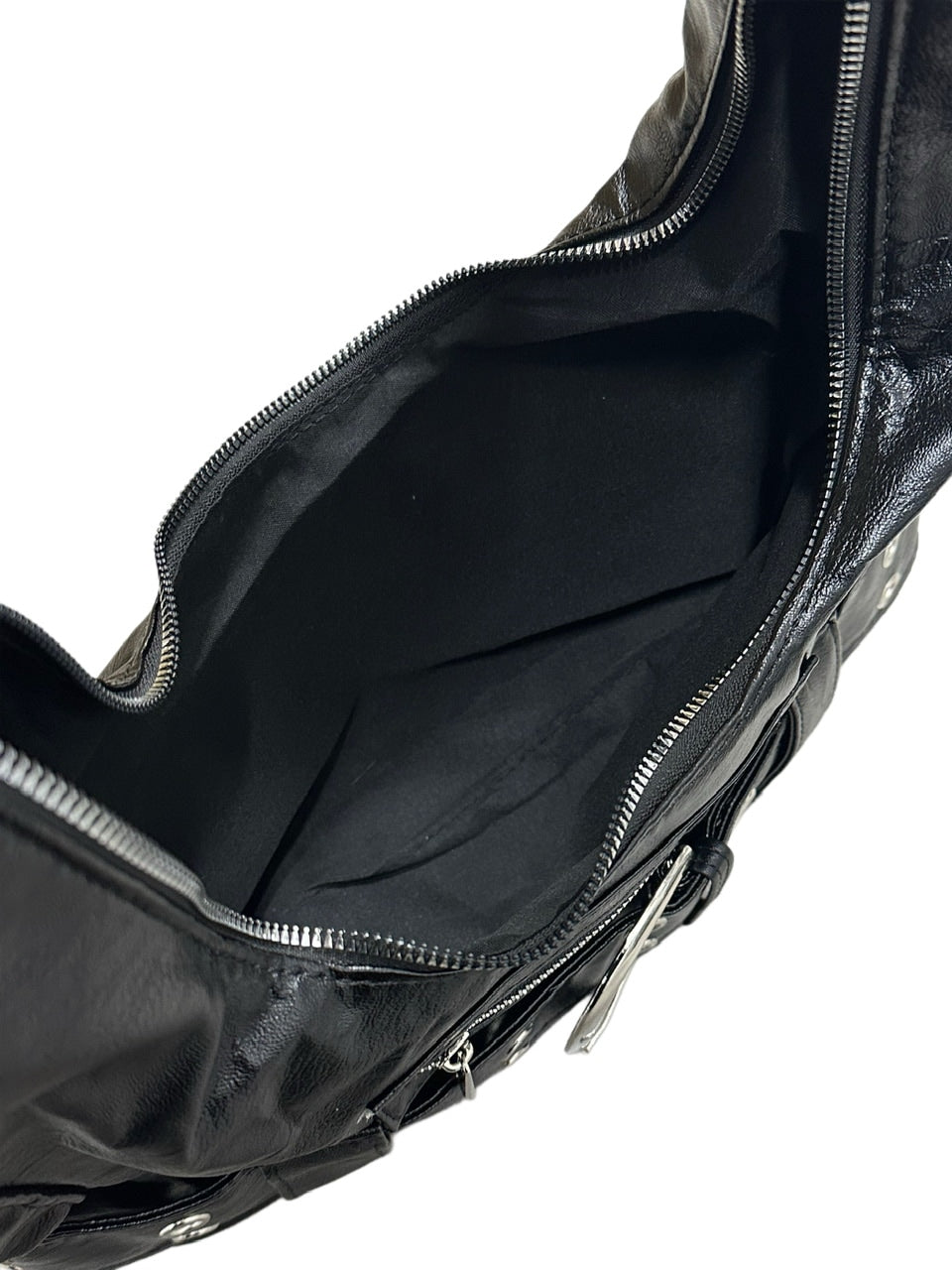 受注制【Never mind the XU】leather eyelet belt bag / 【ネバー