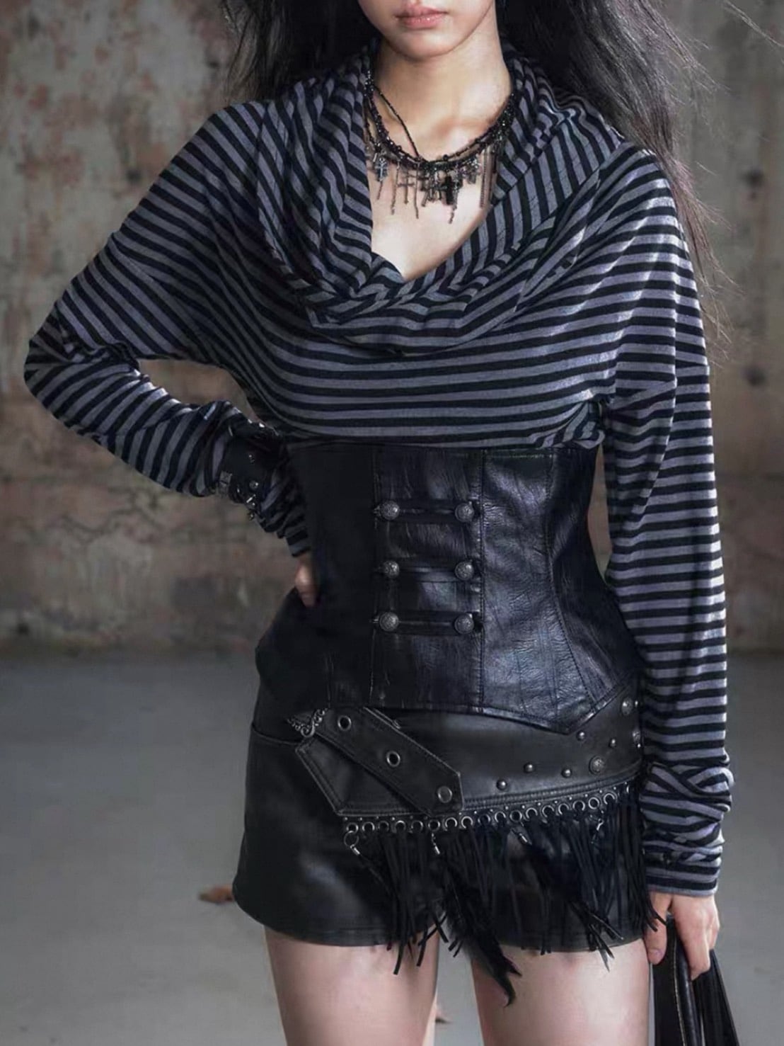 Cest Nous】Corset Top / 【セヌー】タートルネックコルセットトップス