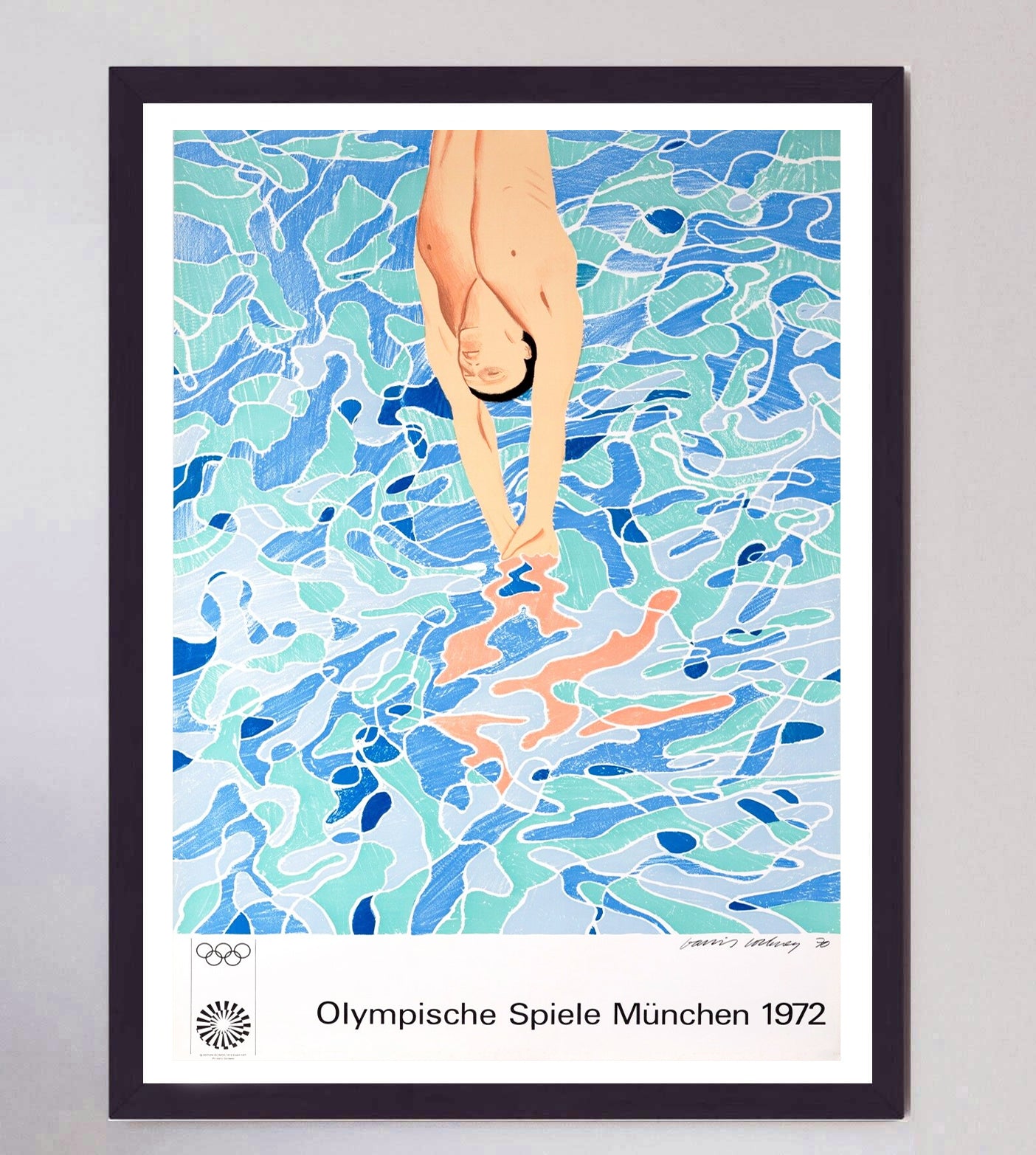 1972 Munich Olympic Games - David Hockney Original Vintage Poster