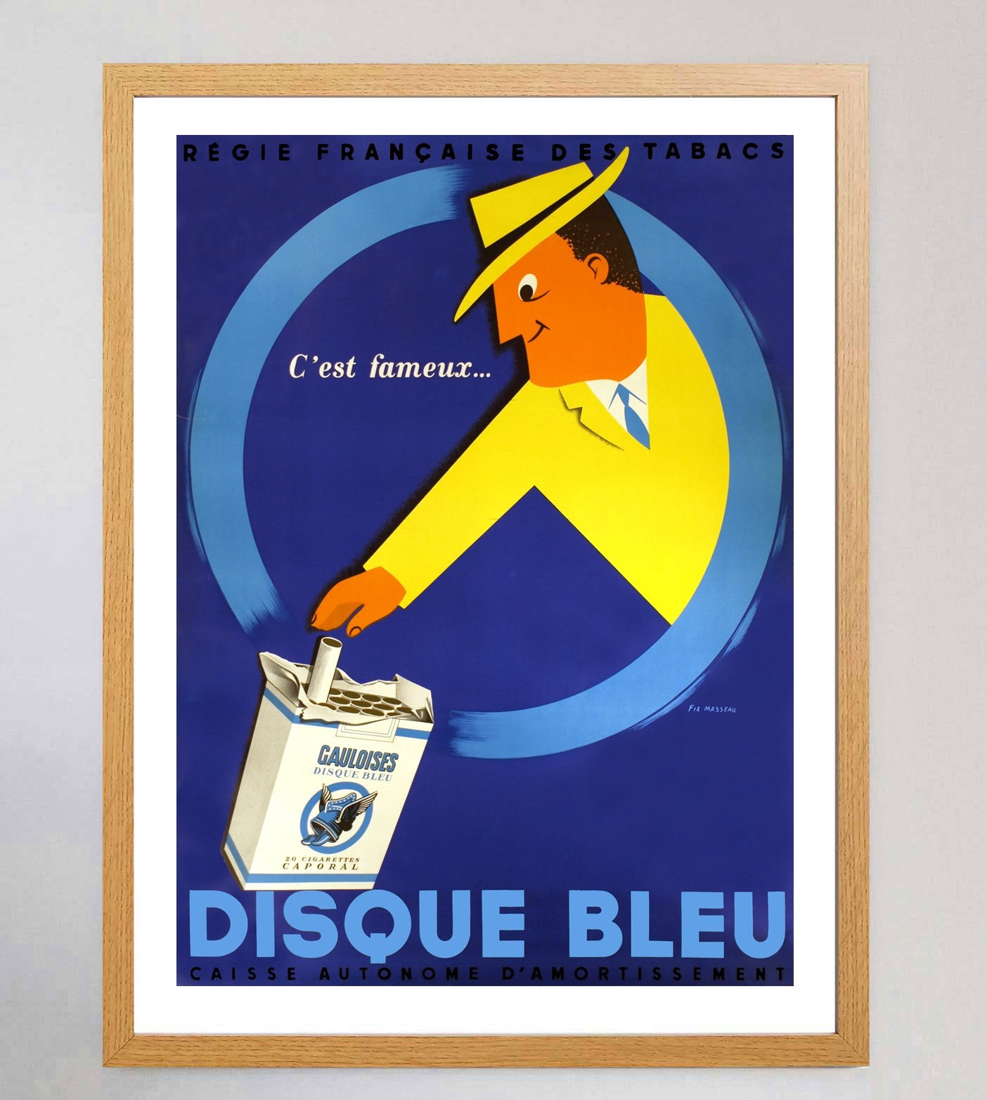 Shop Disque Bleu Cigarettes by Fix-Masseau Original Poster For
