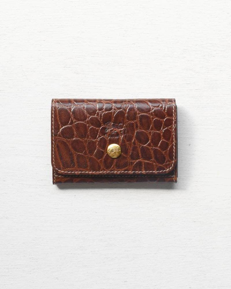 イルビゾンテ】 クロコエンボスドレザー カードケース 54202309790