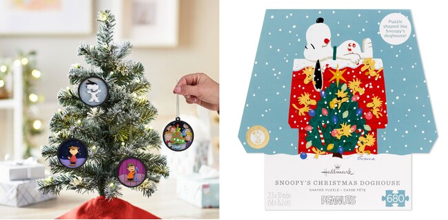 スヌーピーの輸入クリスマスオーナメントセット＆ジグソーパズルが