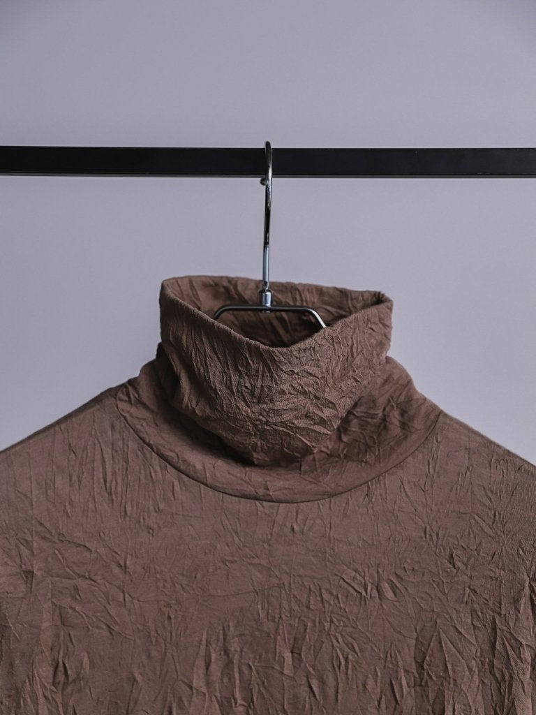 Craft Fabric Layered Turtle-neck L/S T-shirt [尾州コットン]【taupe