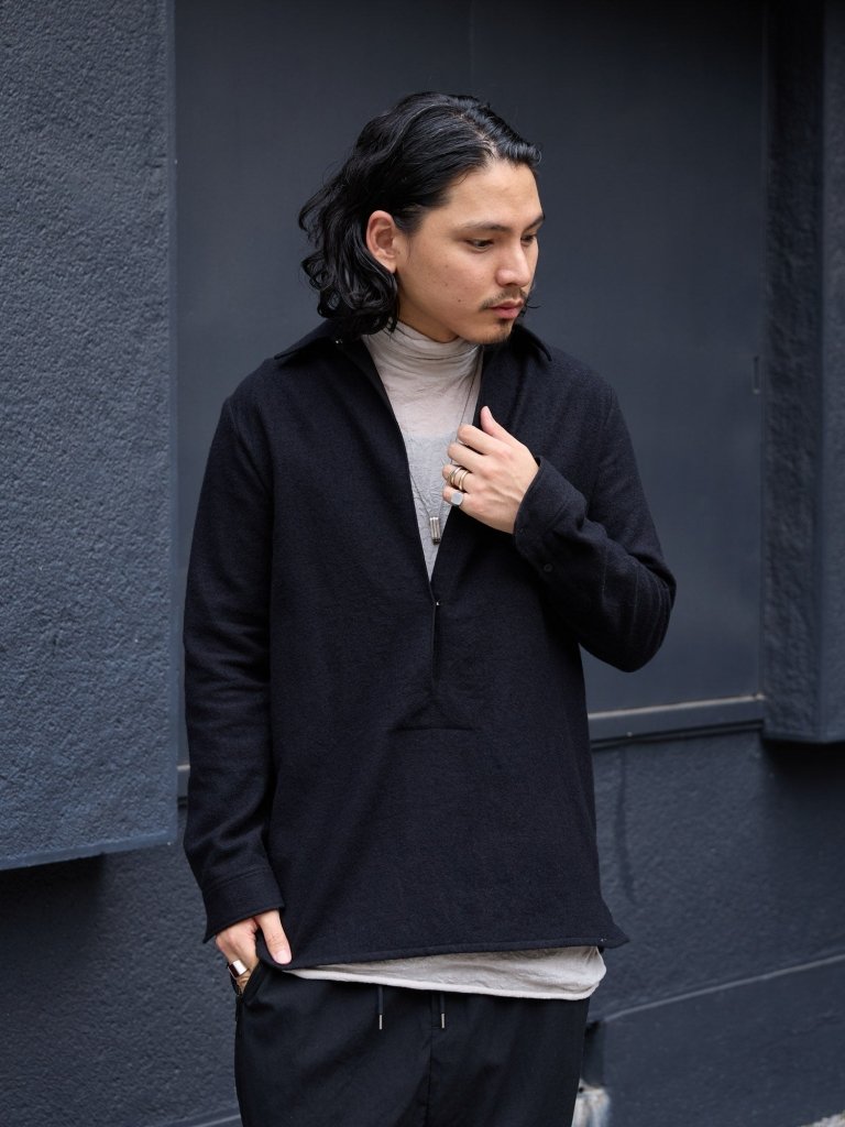 Washed Serge Vareuse Shirt Jacket 【black】 – PRY