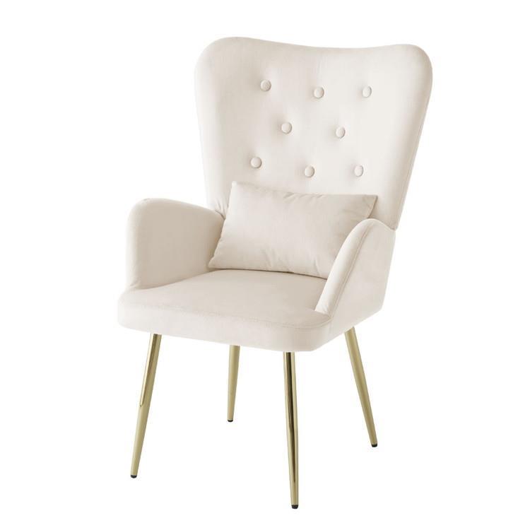 WEB限定】 ASHEL lumina ダイニングチェア 4本脚 金脚 ミルクティー