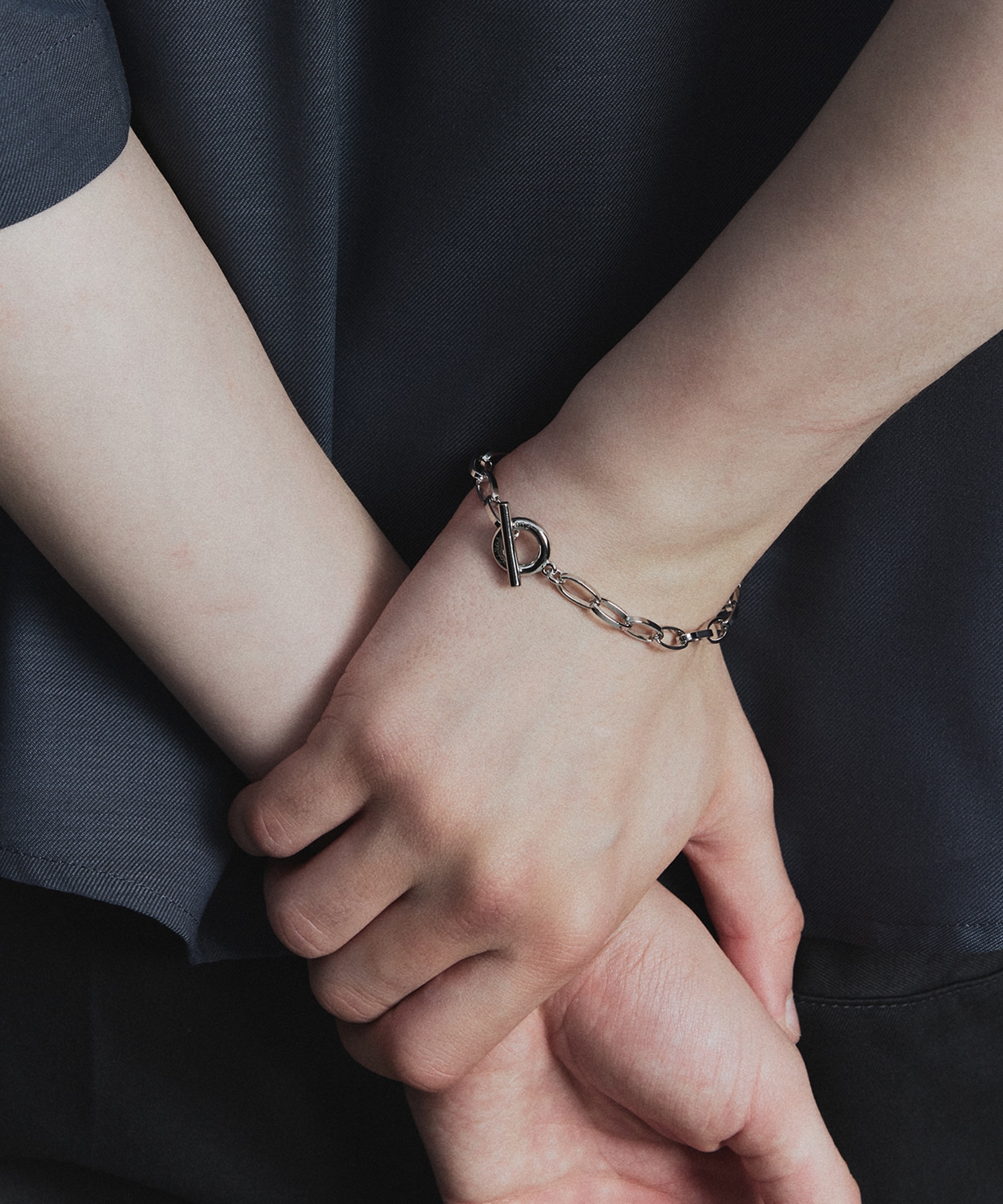 オーバルリンクチェーンブレスレット(FREE SILVER): : メンズ｜PUBLIC