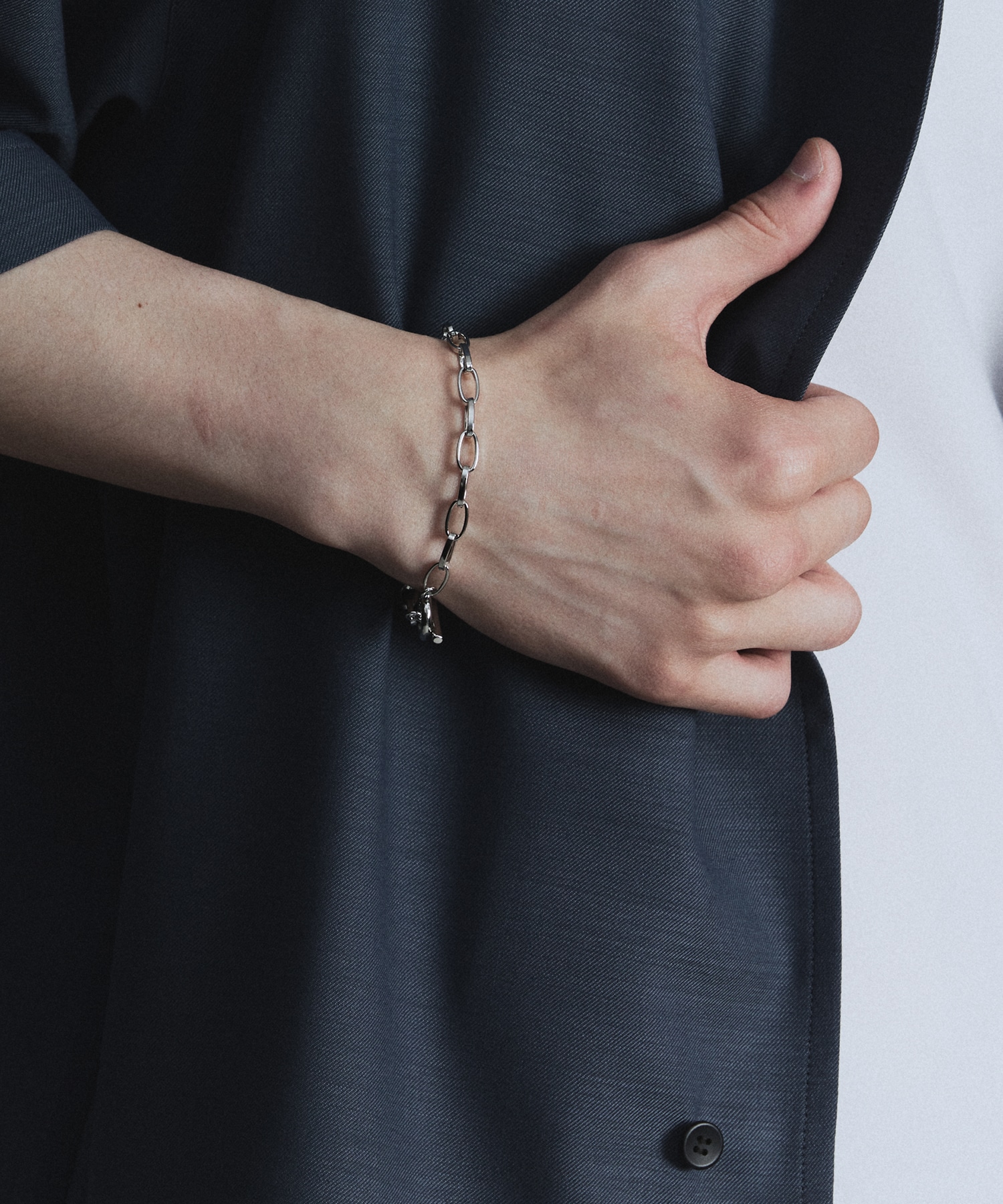 オーバルリンクチェーンブレスレット(FREE SILVER): : メンズ｜PUBLIC