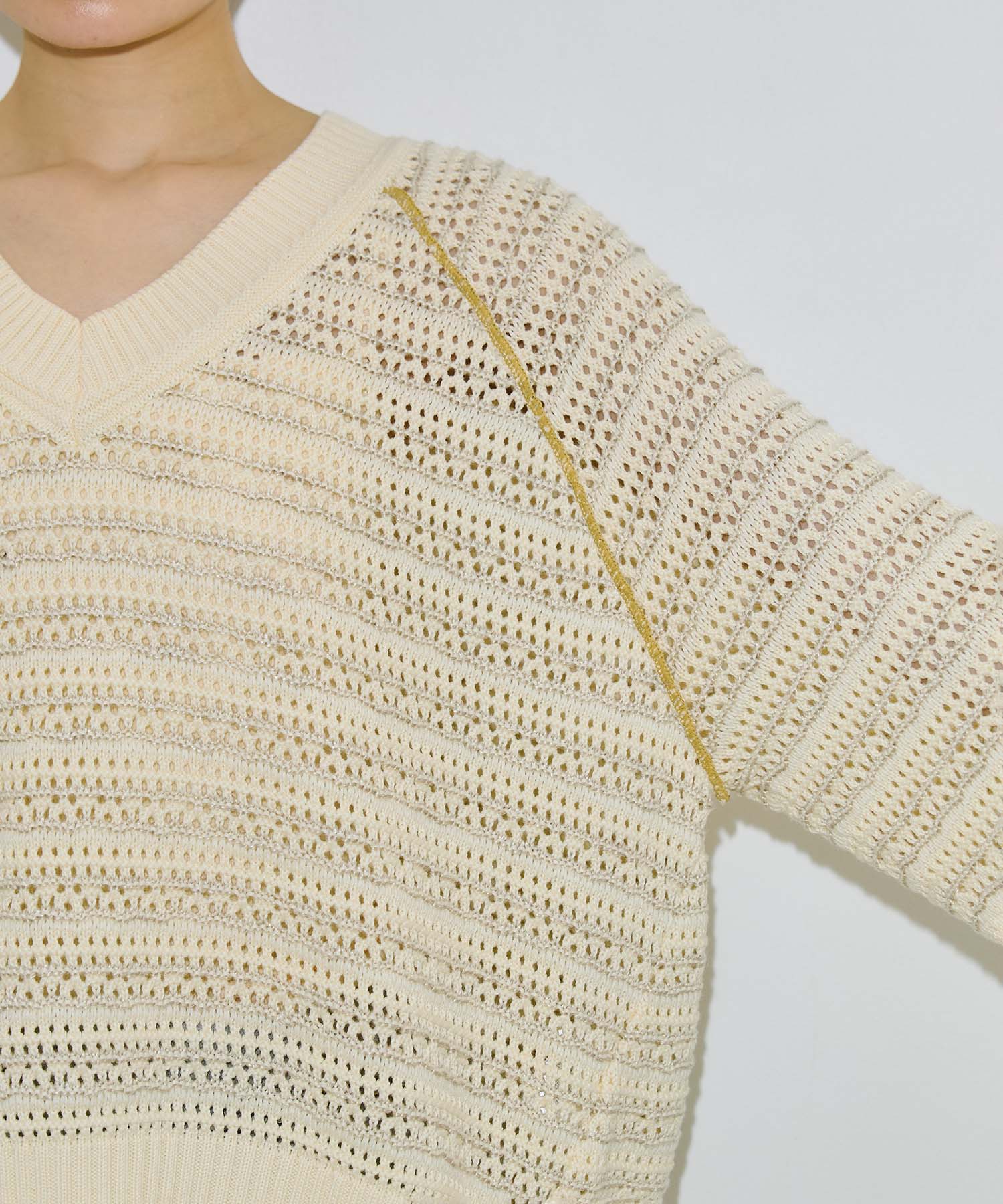 カラーミックスメッシュニット(FREE WHITE): : ウィメンズ｜PUBLIC