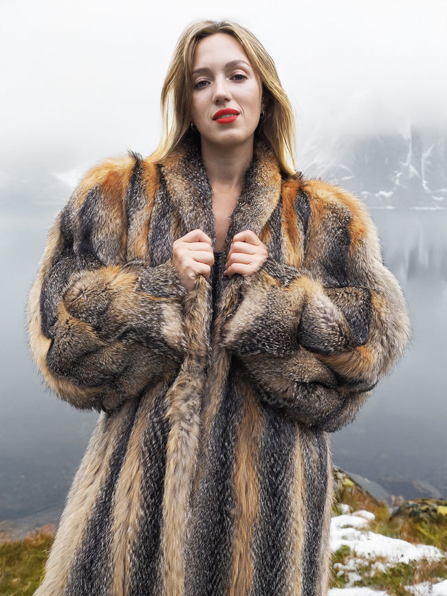 Vintage American Gray Fox Coat - Size M– Purple Shoshana Furs