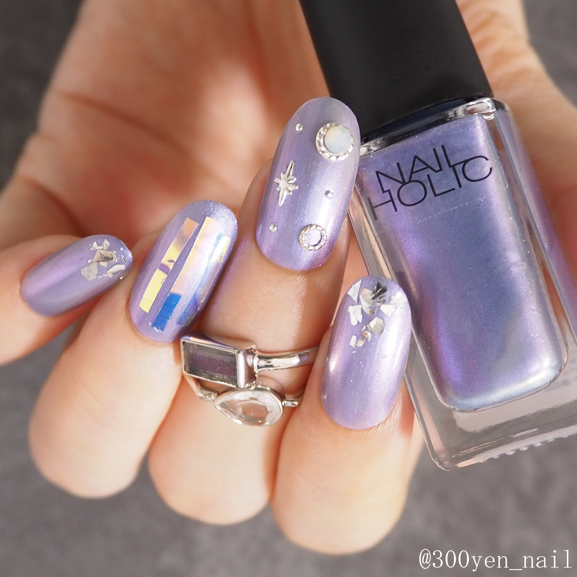 宝石ネイルデザインのやり方動画 by ネイルホリック | yuyuのセルフネイル