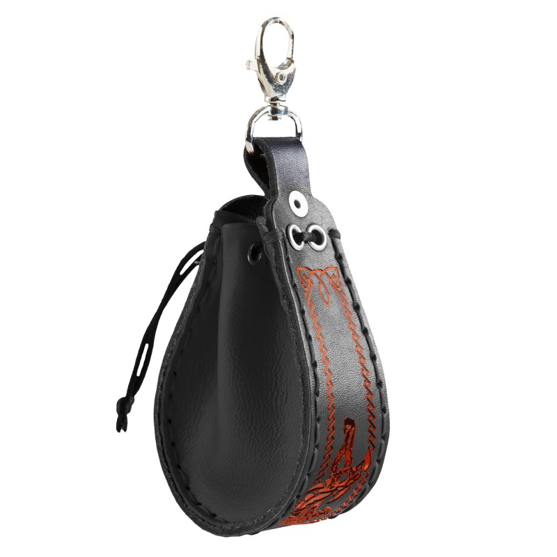 Horn-Headed Dracopolis Dice Wallet: Leather Dice Holder with Dragon