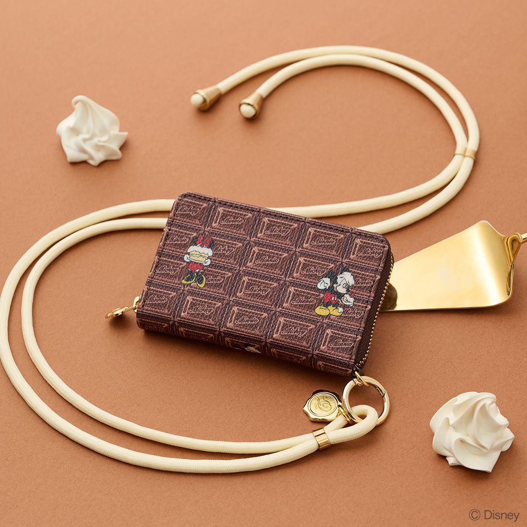 チョコレート ミッキー＆ミニー/コンパクト ラウンドファスナー