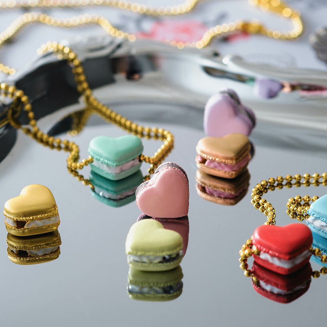 エラベルラブハートマカロン チャーム(ブルーベリー) | Q-pot. ONLINE SHOP