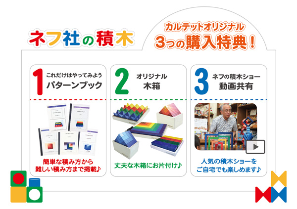 木のおもちゃ カルテット / キュービックス（CUBICUS）青｜ネフ社