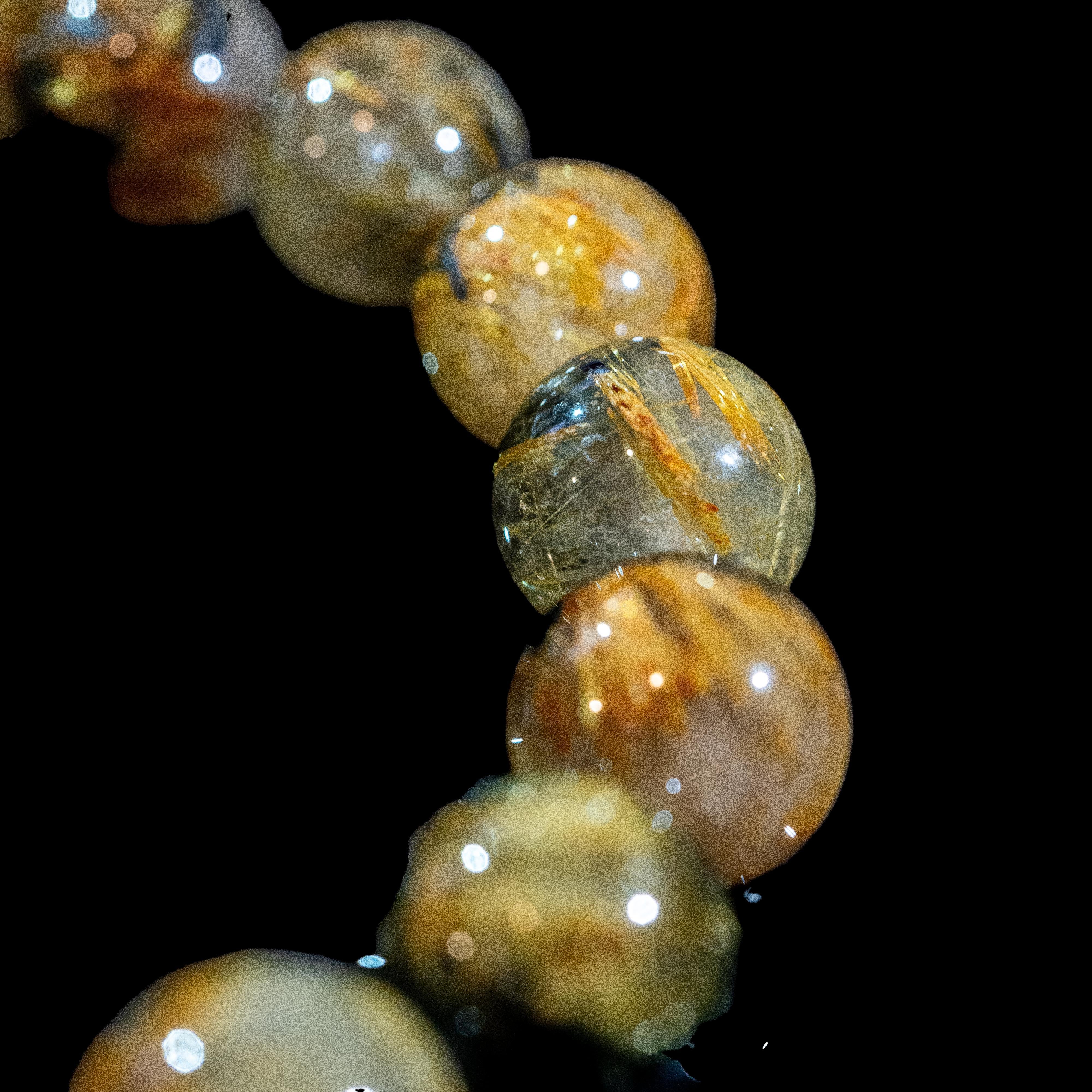 12mm迫力満点太陽放射ルチル】ルチルクォーツ 12mm玉 タイチン