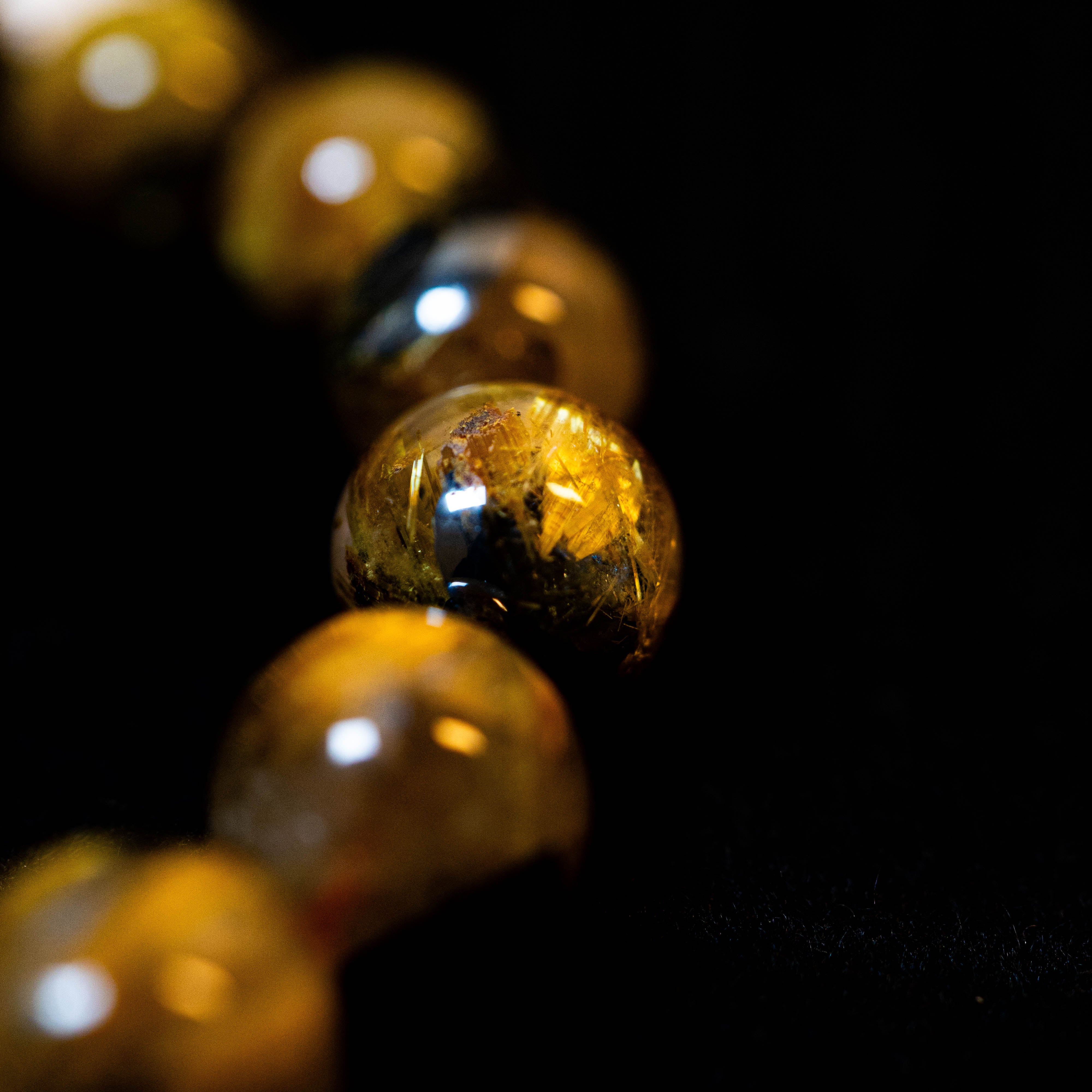 12mm迫力満点太陽放射ルチル】ルチルクォーツ 12mm玉 タイチン