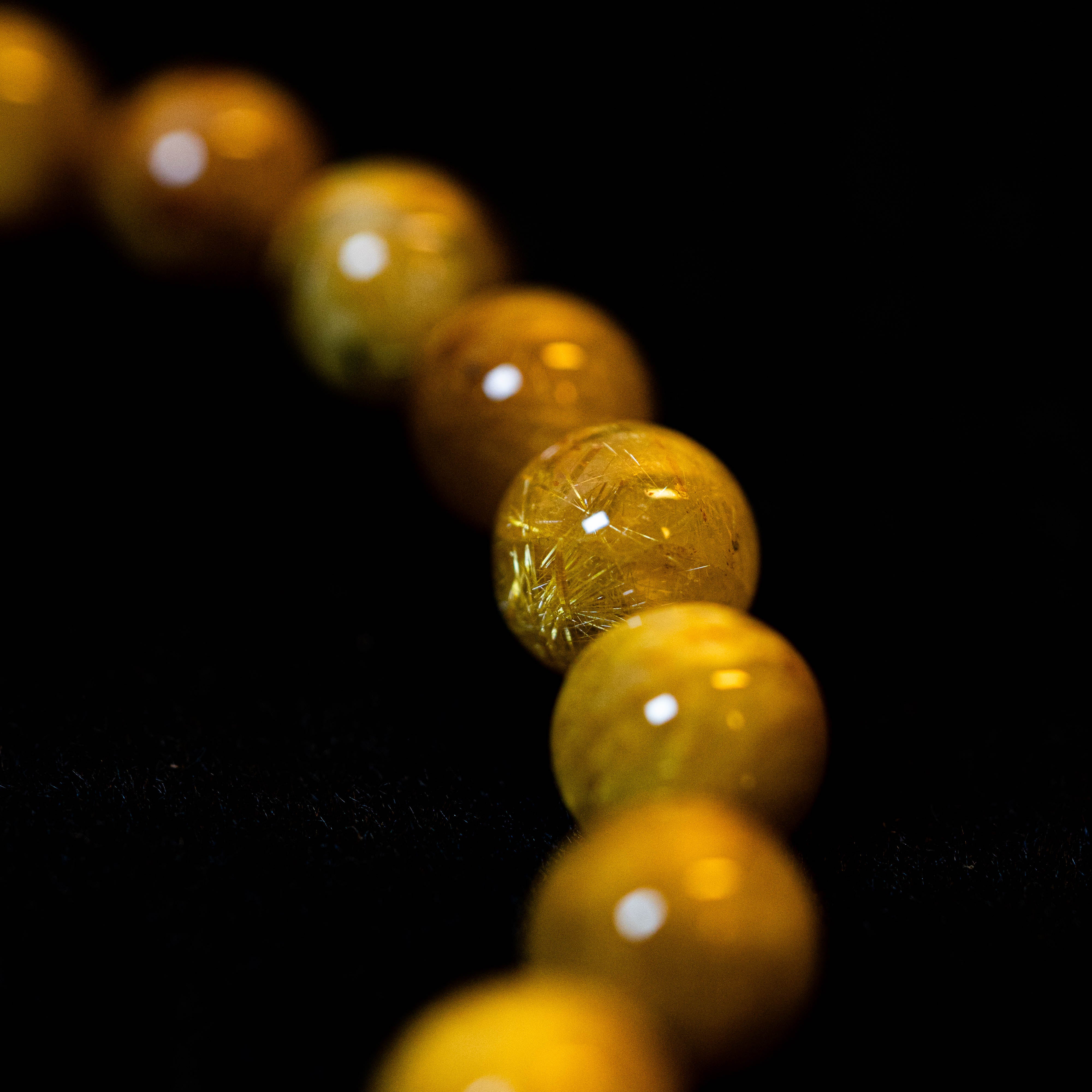 8.0mmゴールドルチル】ルチルクォーツ 8.0mm玉 タイチン ブレスレット