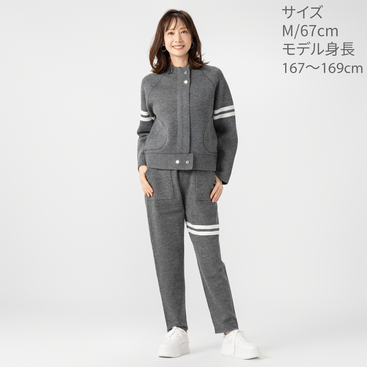 Anne Coquine選べる股下コアスパンヤーンニットパンツ アンコキーヌ