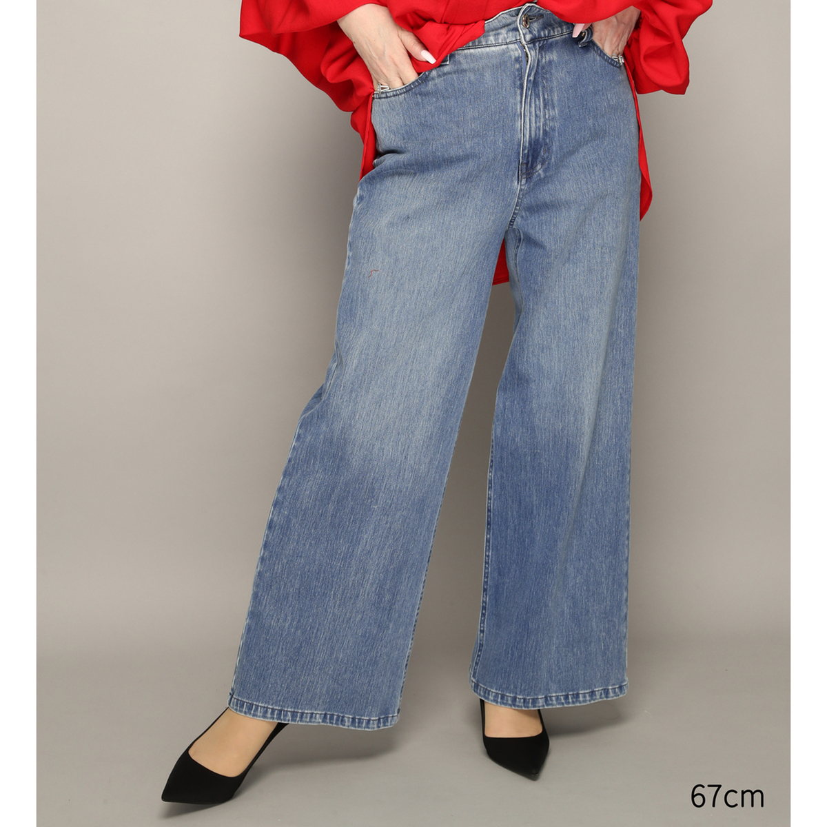 Anne Coquine 選べる股下インレイデニムストレートパンツ アンコキーヌ