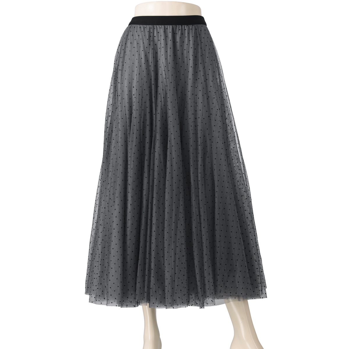 Anne Coquine フロッキーチュールボリュームロングスカート