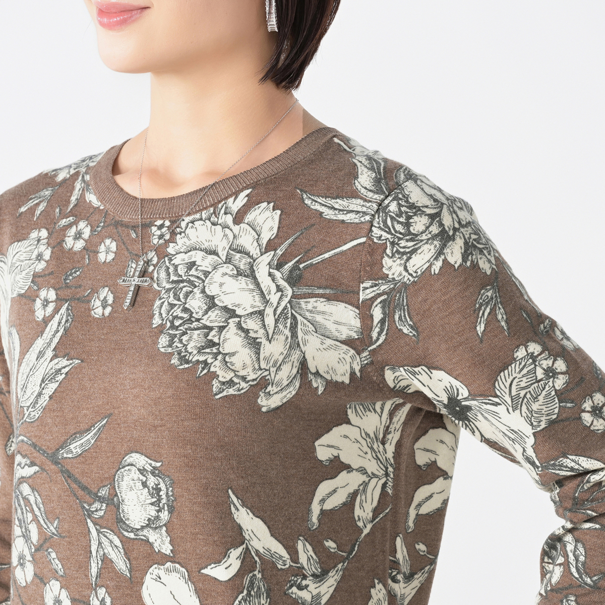 Anne Coquine コアスパンヤーンプリント2WAYニットワンピース