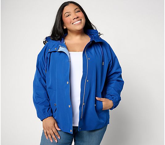 Isaac Mizrahi Live! Water Resistant Zip Front Anorak Jacket - QVC.com