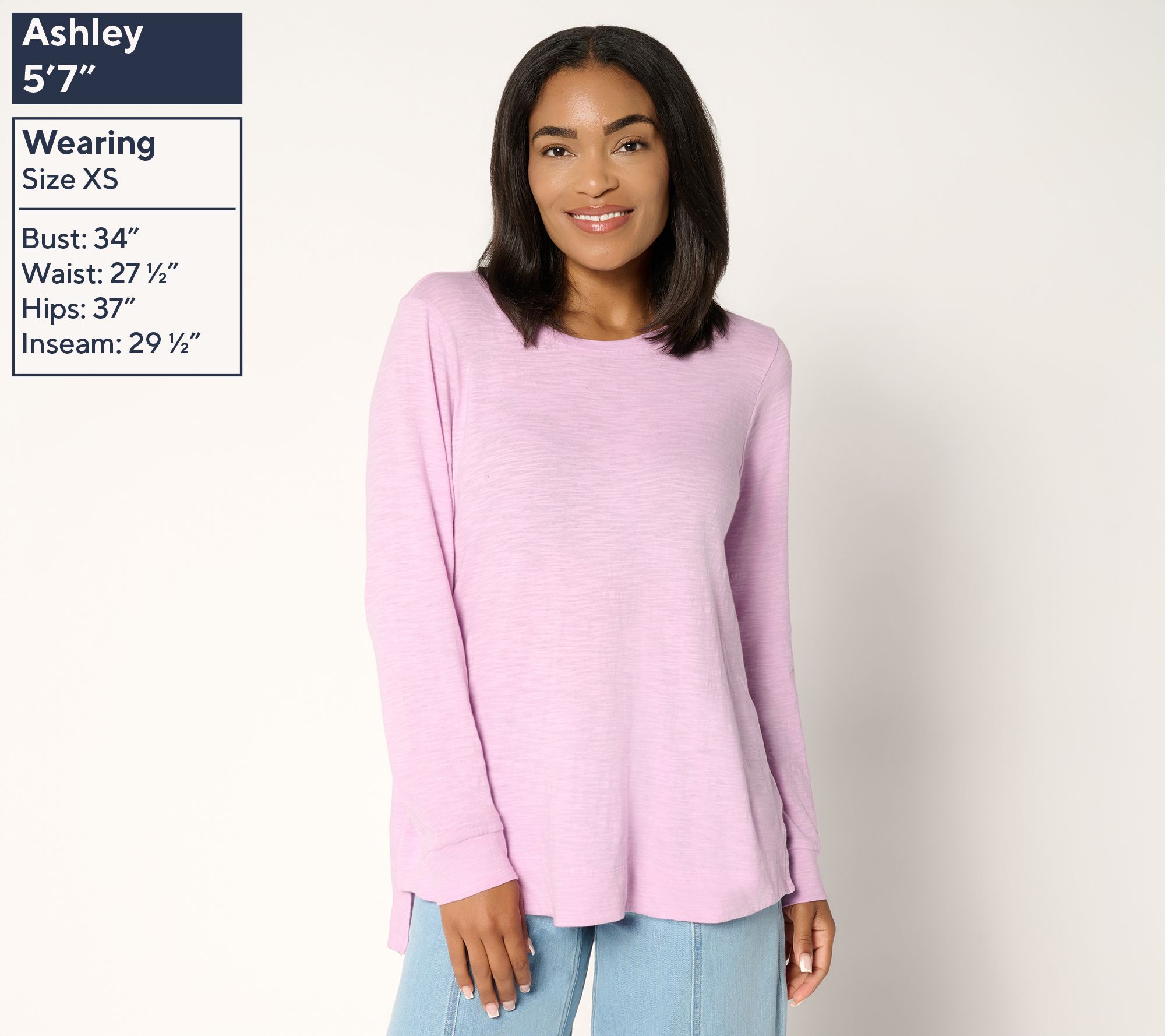 LOGO Principles by Lori Goldstein 100% Cotton Long Sleeve Top