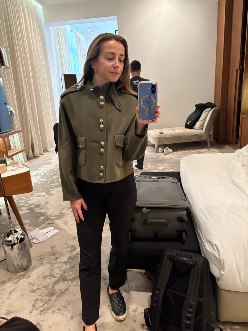 Olive Green Collared Jacket by Maje | Rent the Runway