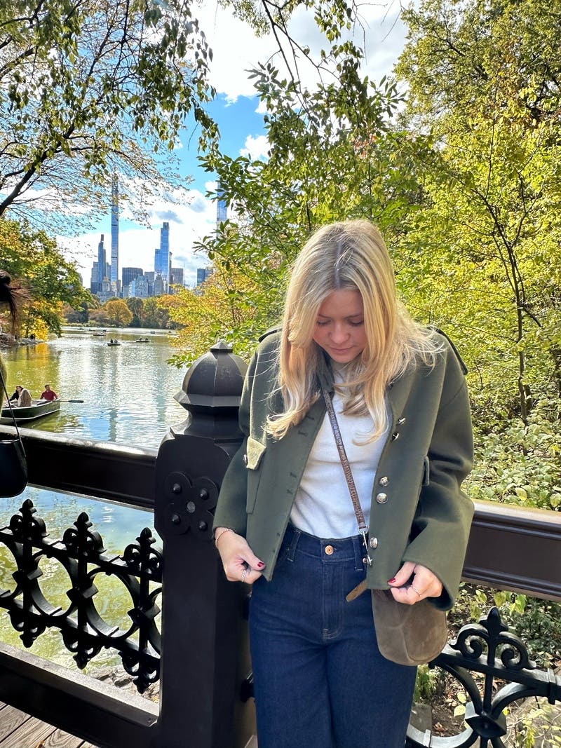 Olive Green Collared Jacket by Maje | Rent the Runway