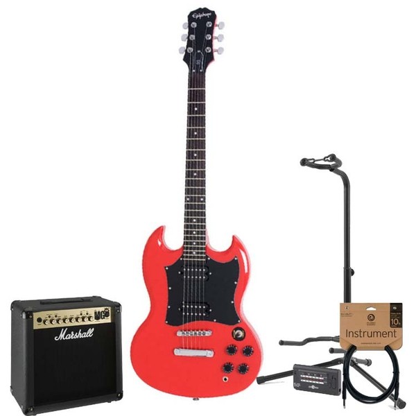 DISC Epiphone SG G-310 Electric Guitar Cherry, Marshall Amp Pack