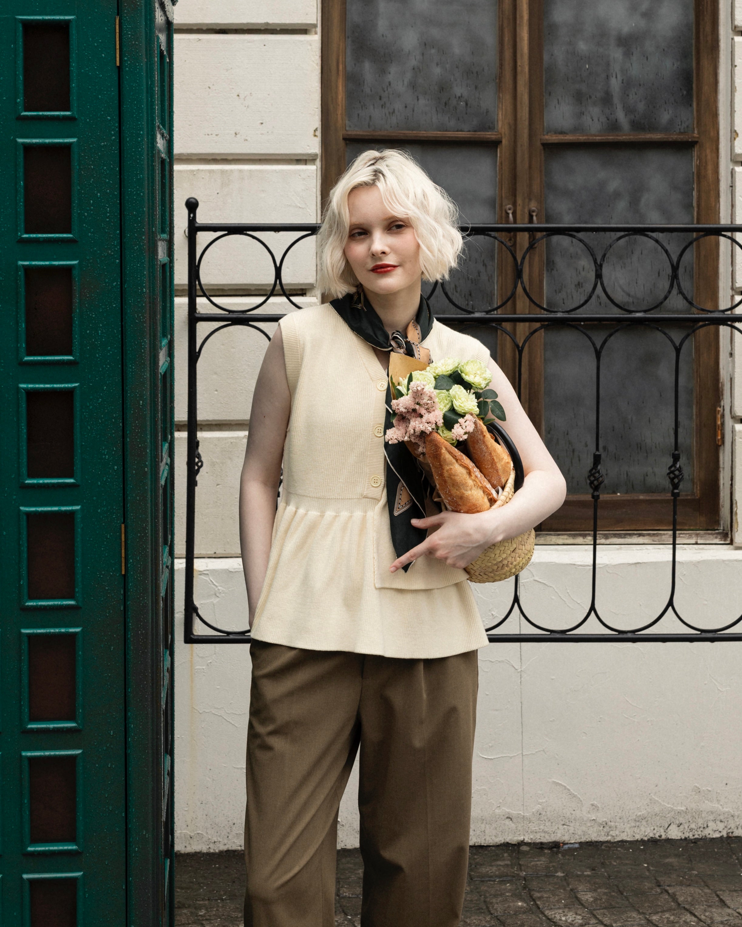 残りわずか】Asymmetric peplum vest – RANCLIC