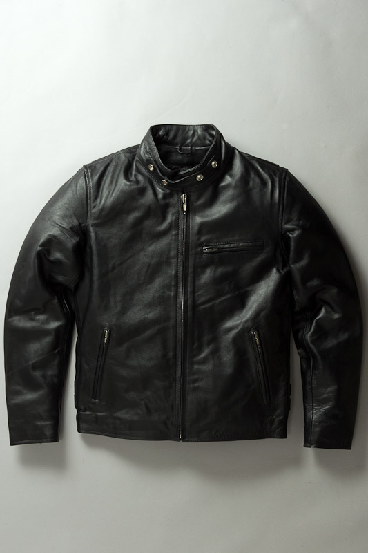 シングルライダースジャケット ブラック カウレザー、ライダース
