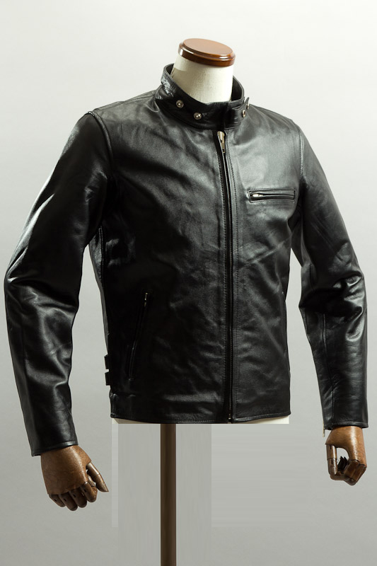 シングルライダースジャケット ブラック カウレザー、ライダース