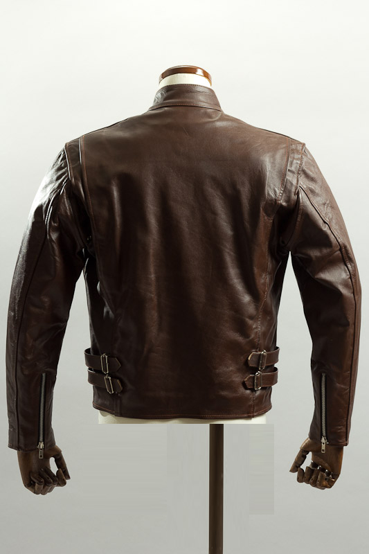 シングルライダースジャケット ブラウン カウレザー、ライダース