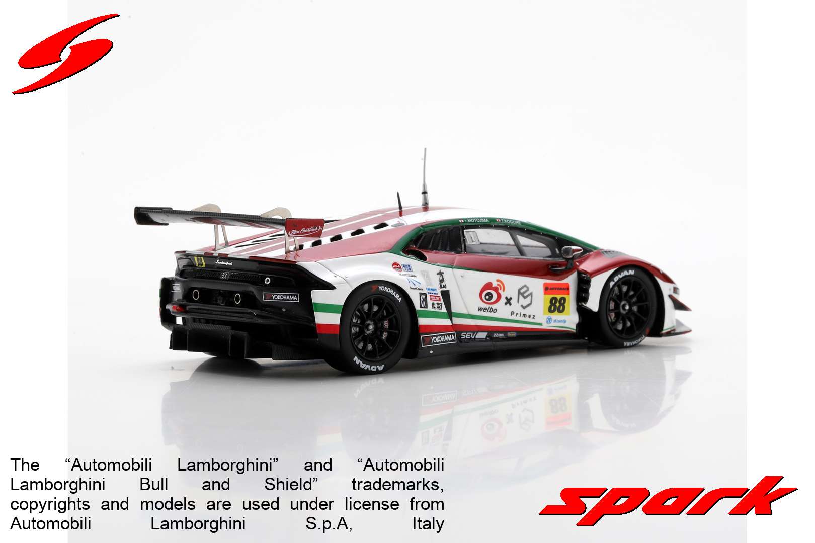 Spark SGT038 1/43 Weibo Primez Lamborghini GT3 No.88 JLOC GT300