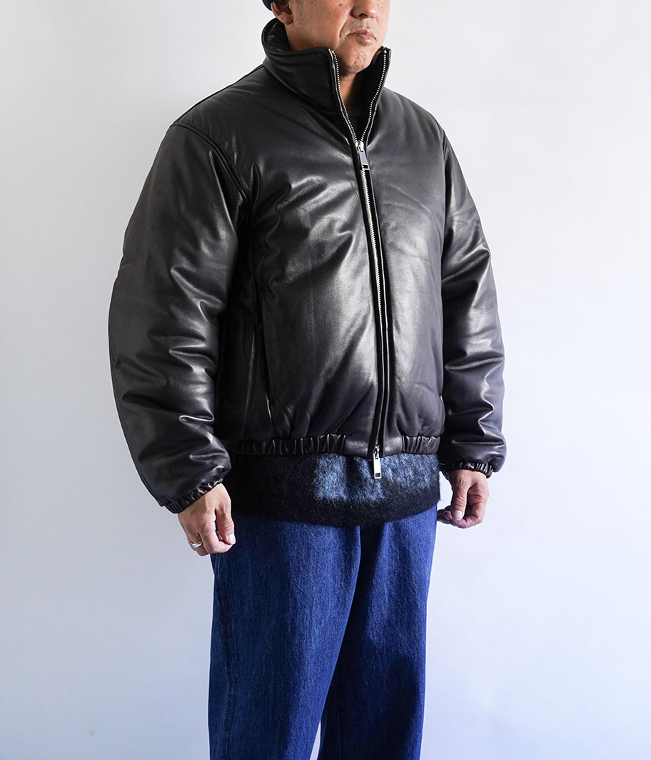YOKE SHEEP LEATHER PUFFER BLOUSON [DARK BROWN] - Fresh Service