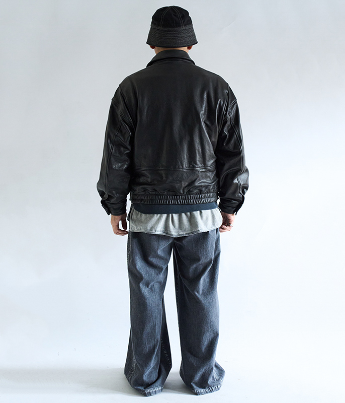 YOKE Leather Flight Jacket [BLACK] - Fresh Service NECESSARY or
