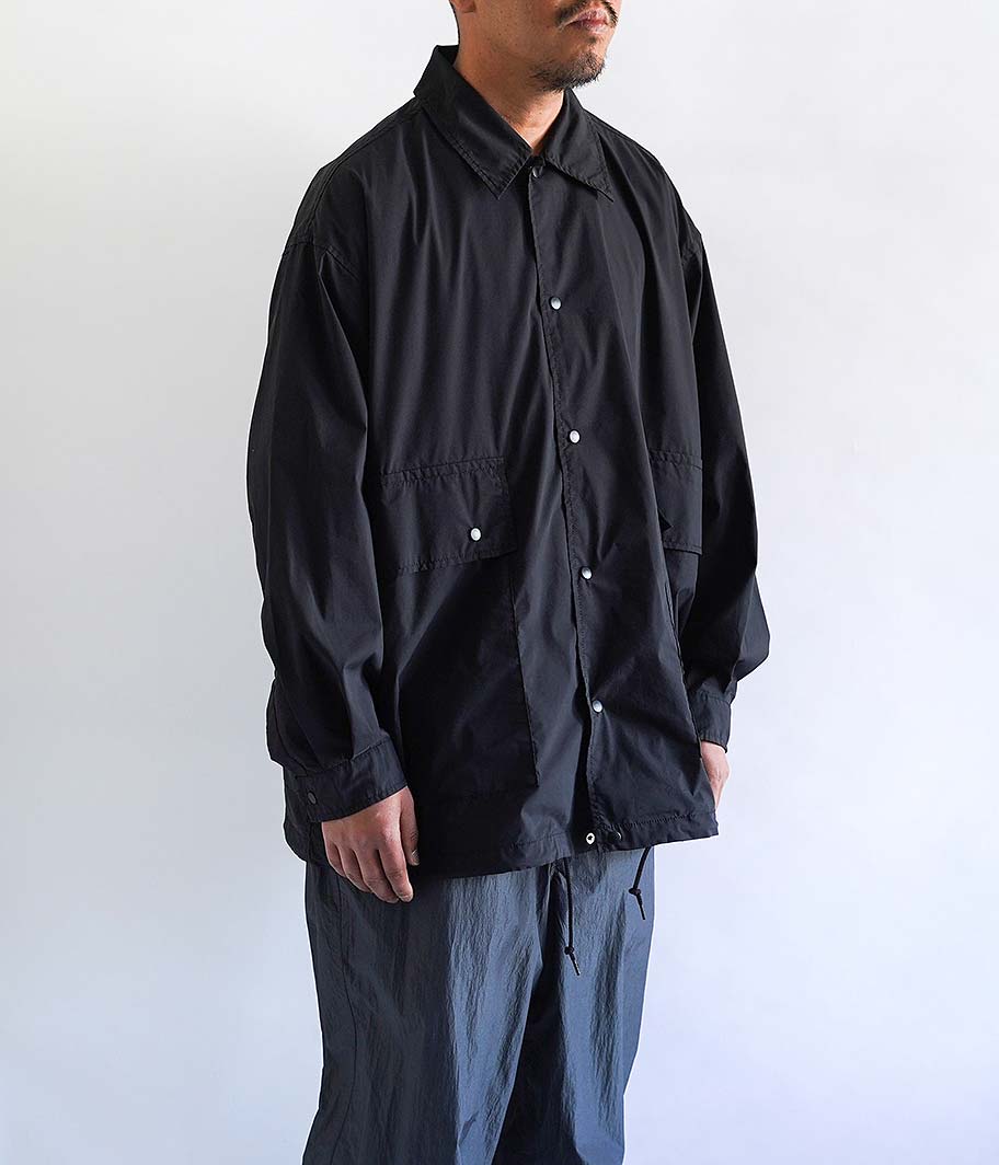 Fresh Service SIDE POCKETS STRETCH OVER SHIRT [BLACK] - Fresh
