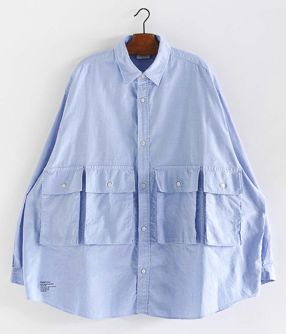 Fresh Service OXFORD FLAP POCKET L/S SHIRT [BLUE] - Fresh Service