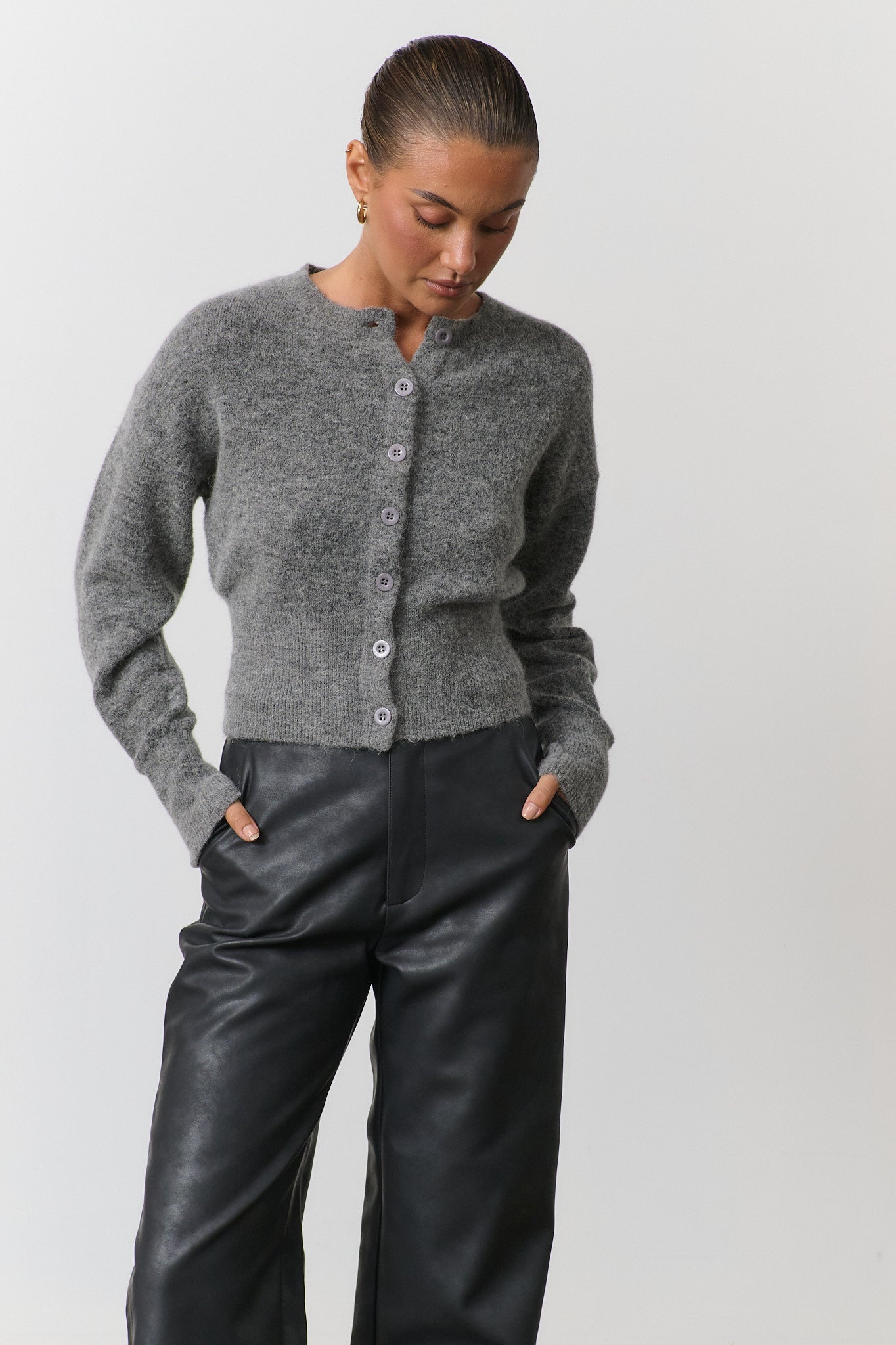 Emma Knit Cardigan - Charcoal – RAEF The Label