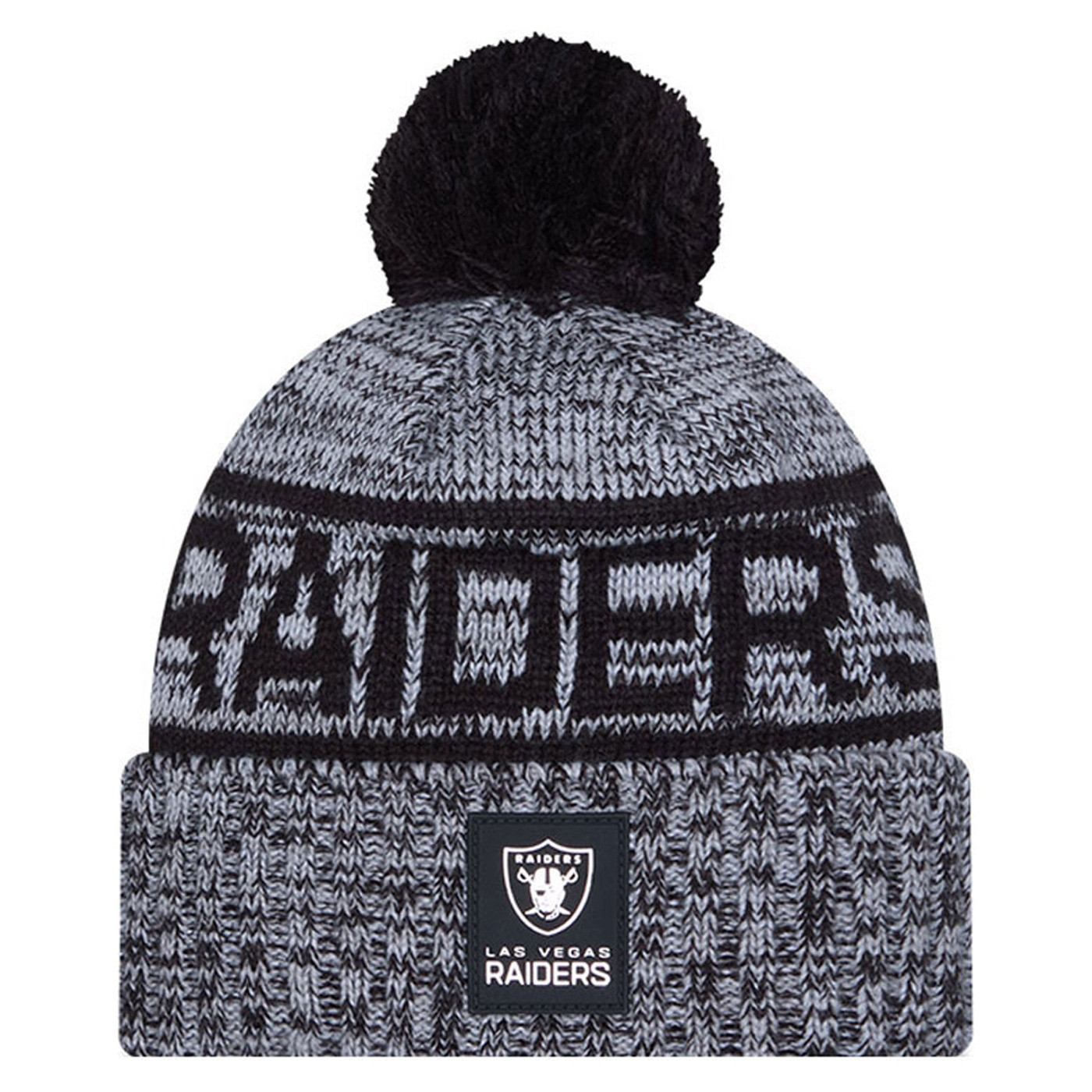 NEW ERA LAS VEGAS RAIDERS OFFICIAL 2025 SIDELINE SPORT POM KNIT CAP
